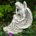 Western style large outdoor decoration hand carved marble garden statues of angels
